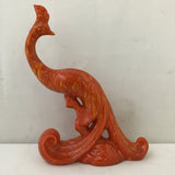 Vintage MCM Orange Plaster Phoenix Statuette