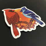 Rachel Feirman Northern Cardinal & Blue Jay Sticker