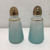 4pc Vintage MCM Blendo Tuquoise Frosted Glass Serving Set