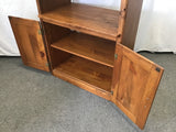 Vintage Solid Pine 3-Tier Shelf & Cabinet