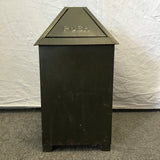 Vintage 1950's MC "Self Closing Solar Receptacle" Green Metal Waste Can