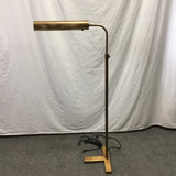 Contemporary Crate & Barrel "Fleming" Antiqued Brass Floor Lamp