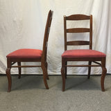 Set of 2 Vintage Farmhouse Solid Cherry Ladderback Dining Chairs