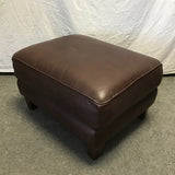 Modern Pier 1 Brown Leather Ottoman