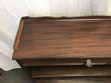 Vintage Walnut Veneer 4-Tier 1-Drawer Shelf