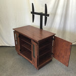 Modern Cherry Veneer 3-Cabinet TV Stand