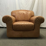 Modern Natuzzi Brown Leather Armchair