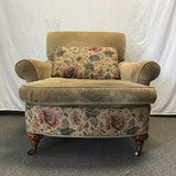 Vintage Cottage Core Green Floral Armchair