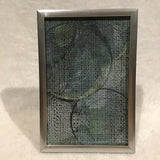 Twin Cat Framed 4x6 Blue, Green, & Gray Art Print, 2 Circles