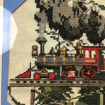 Framed Vintage Train Cross Stitch