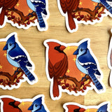 Rachel Feirman Northern Cardinal & Blue Jay Sticker