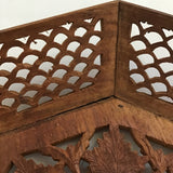 Vintage MCM Solid Teak & Brass Inlay Centerpiece Bowl