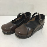 Dansko "Marcelle" Brown Leather Mary Janes