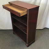 Vintage Mahogany Veneer 4-Tier 1-Drawer Shelf