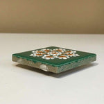 Susan Sitaraman Single Hand Painted Mandala On Green Tile Magnet