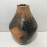 Nan Mazzuco Brown Ceramic & Silver Drops Vase