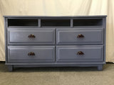 Upcycled Vintage Blue-Painted 4-Drawer Dresser