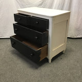 Vintage Off-White & Black Painted Two-Tone 4-Drawer Chest of Drawers
