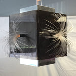 Vintage Black Metal & Fiber Optic Hanging Lamp