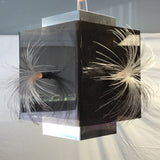 Vintage Black Metal & Fiber Optic Hanging Lamp