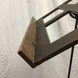 Vintage Portable Oak & Metal Adjustable-Height Music Stand