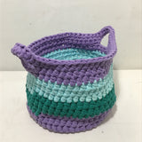 Sarahjane Harrigan Medium Purple & Green Crocheted Basket