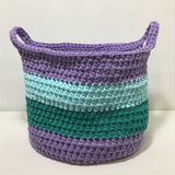 Sarahjane Harrigan Large Purple & Green Crocheted Basket