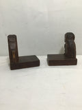 Pair Vintage "Black Forest" Hand Carved Wooden Dog Bookends