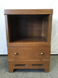 Vintage MC Maple Veneer 2-Tier 1-Drawer Night Stand