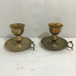 Pair of Vintage Solid Brass Candle Holders