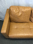 Contemporary MCM Brown Vinyl Loveseat