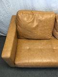 Contemporary MCM Brown Vinyl Loveseat