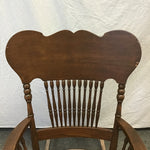 Vintage Solid Oak & Walnut Veneer Rocking Chair