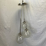Modern West Elm 4-Bulb Metal & Glass Globe Hardwired Hanging Lamp