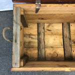 Vintage Dark-Stained Solid Pine Storage Crate