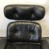 Vintage Plycraft Black Leather Stressless Recliner & Ottoman