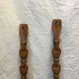 2pc Oversized Carved Tropical Wood Spoon & Fork
