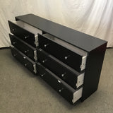 Modern Black Laminate 6-Drawer Dresser