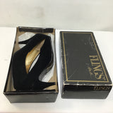 1980's Flings Black Velvet Pumps, Size 8