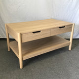 Modern Oak Laminate 2-Tier 2-Drawer Coffee Table