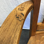 Vintage Solid Oak Slat-Back Banker's Office Chair