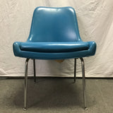 Vintage MCM Blue Vinyl Accent Chair