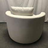 Contemporary Pottery Barn Off-White "Balboa" Swivel Armchair