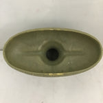 Vintage MC McCoy "Floraline " Matte Olive Ceramic Oval Pedestal Planter