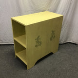 Vintage Yellow Painted 2-Sided Cubby Shelf