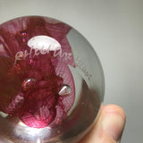 Signed Robert Held Pink Ribbon Swirl Paperweight