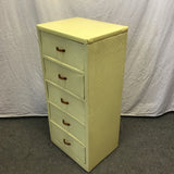 Vintage MCM Yellow Vinyl 5-Drawer Lingerie Chest