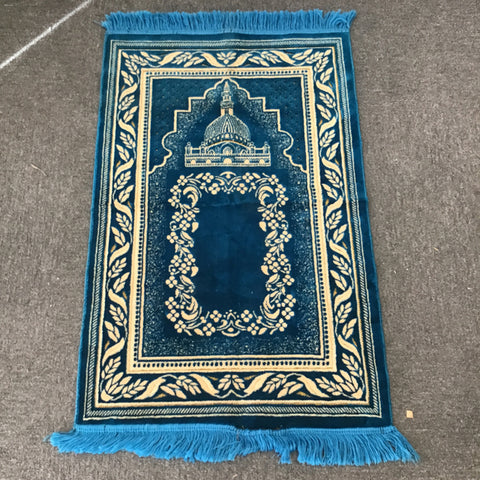Vintage Blue & Off-White Prayer Rug