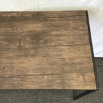 Contemporary Faux-Oak Laminate & Black Metal Folding Desk