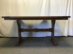 Vintage Farmhouse Solid Pine Expanding Trestle Dining Table
